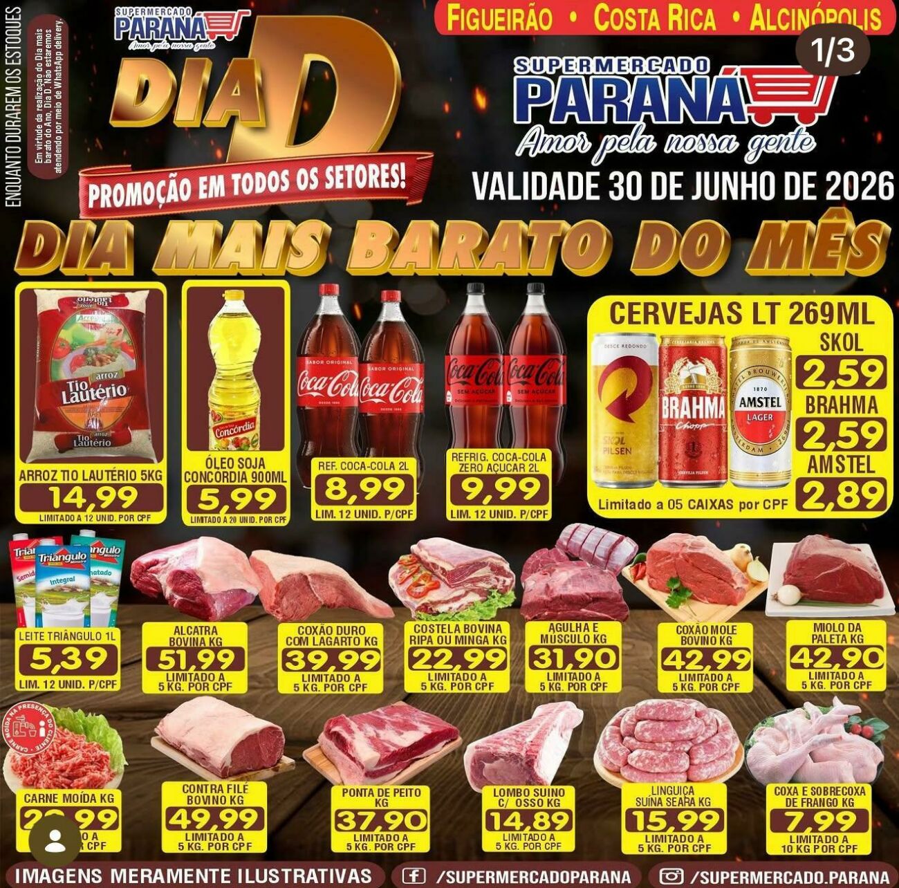 Ilustração da notícia Arroz Tio Lautério por R$ 14,99 e carnes em promoção movimentam o Dia D do Supermercado Paraná nesta terça feira da MS Todo dia